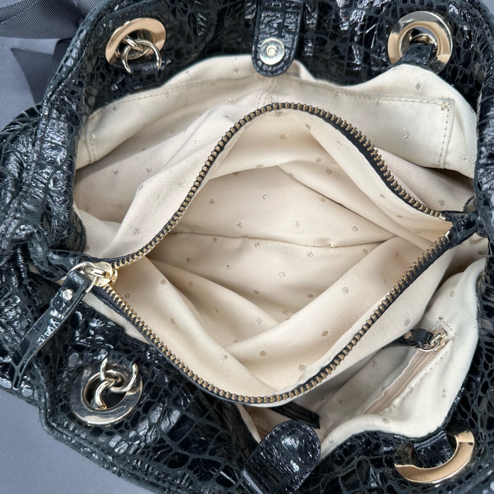 Katie Spade ♠️ SALE!! Black Croc Pattern Bag size large slouchy and soft!! - Picture 7 of 15